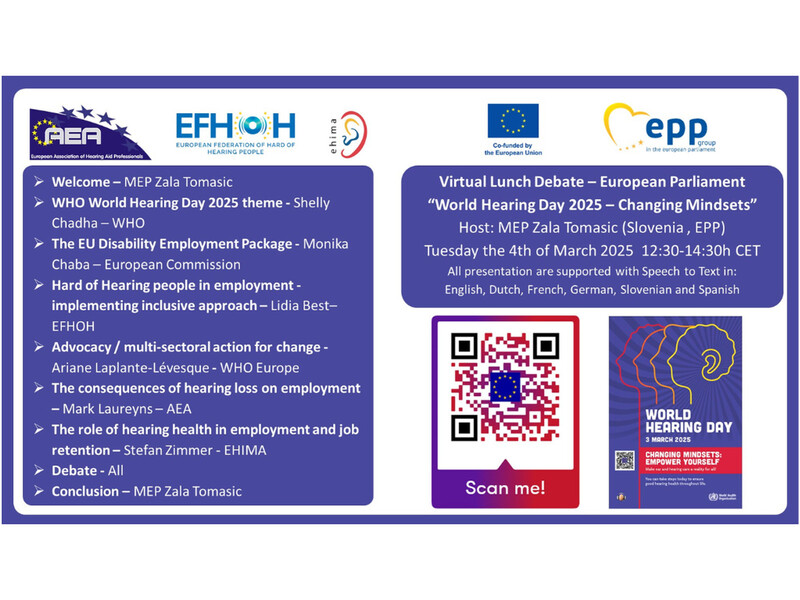 Uitnodiging voor virtueel lunchdebat tijdens World Hearing Day